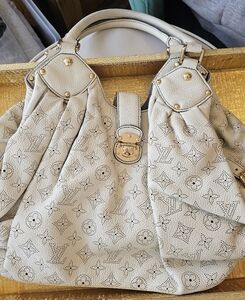 Vintage Louis Vuitton Monogram Bag Purse Gris Mahina Gold LV Hardware